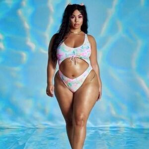 3x [Tabria Majors x Fashion To Figure] Tie Dye Monokini -No underwire